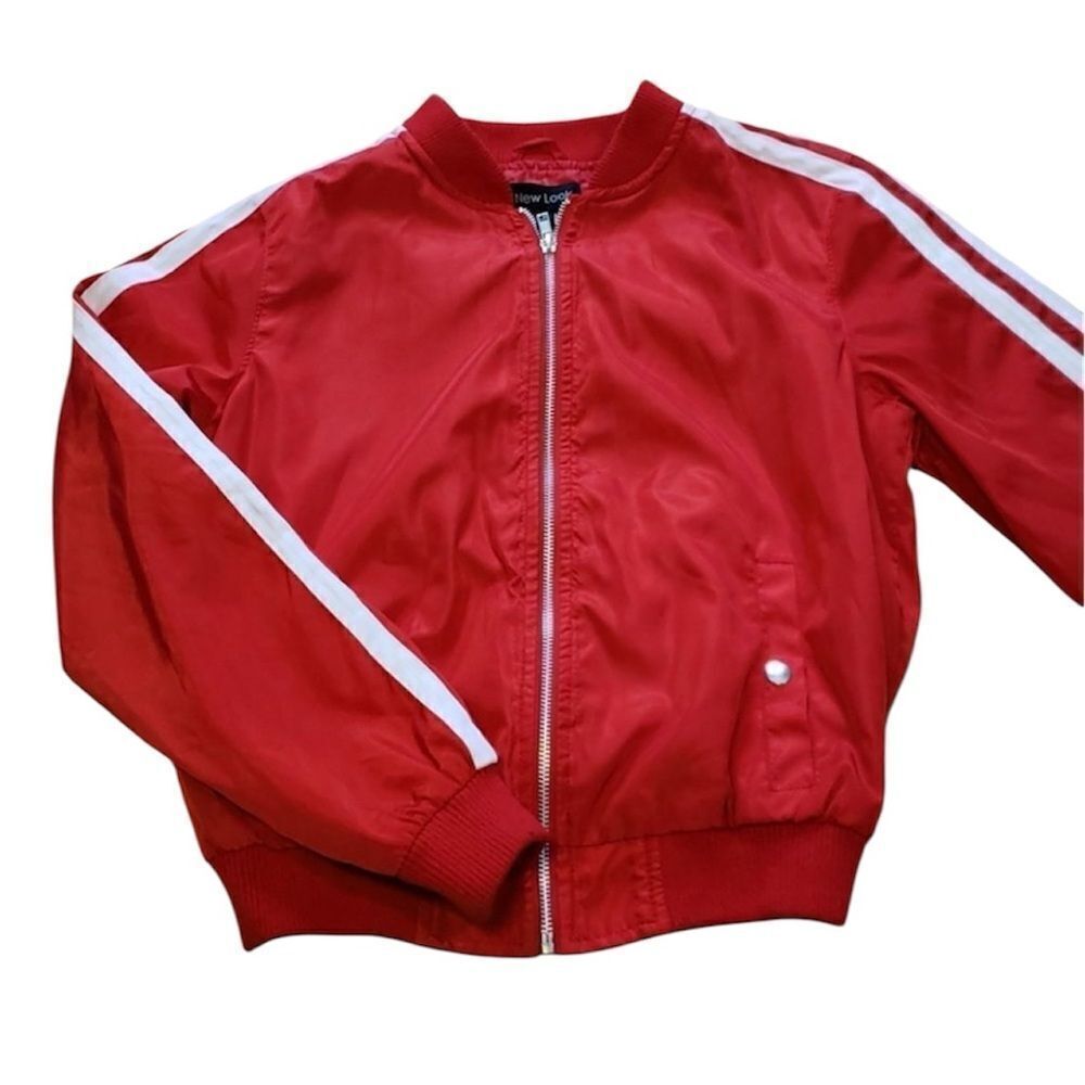 New Look Red BomberJacket, Stripes Athletic